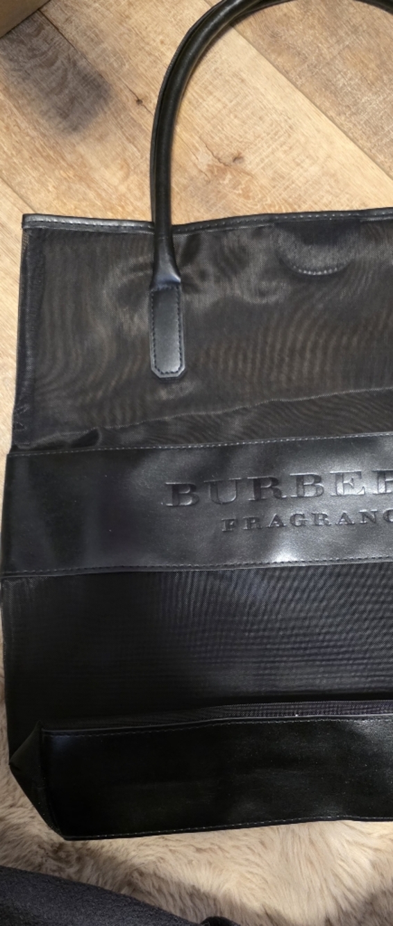 Burberry Fragrances Black Tote Bag Large Logo - Picture 2 of 7